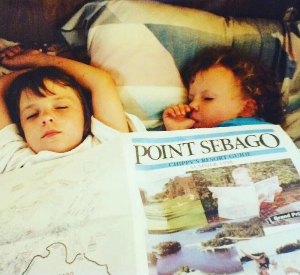 Sarah Ensminger and her family at Point Sebago